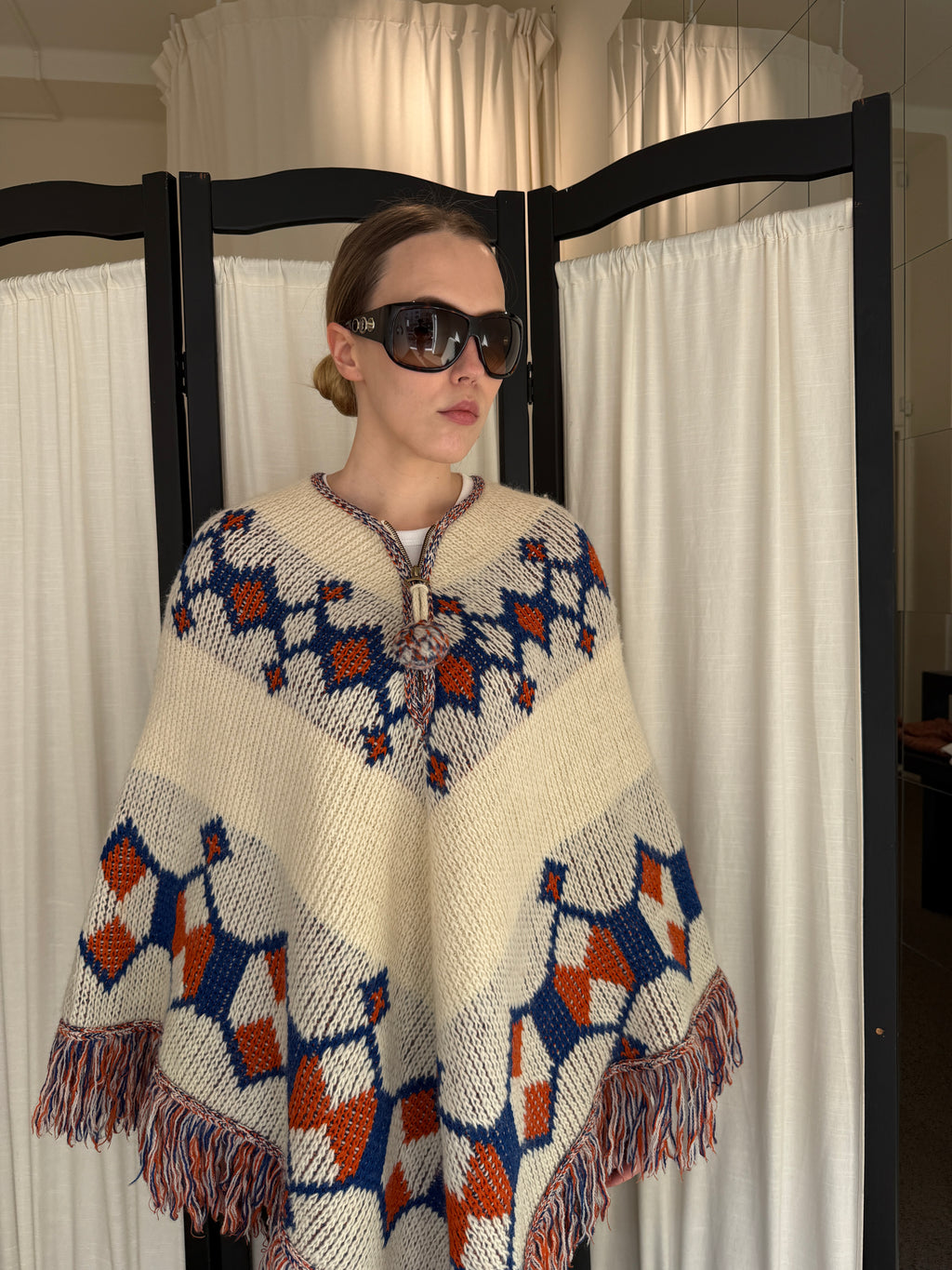 70's Saks Fifth Avenue wool poncho