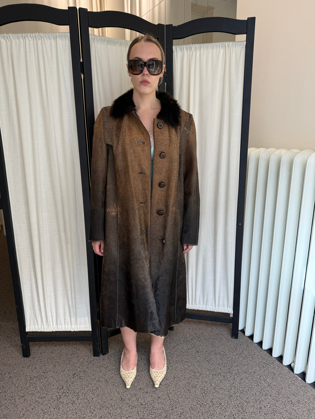Vintage ponyhair leather coat