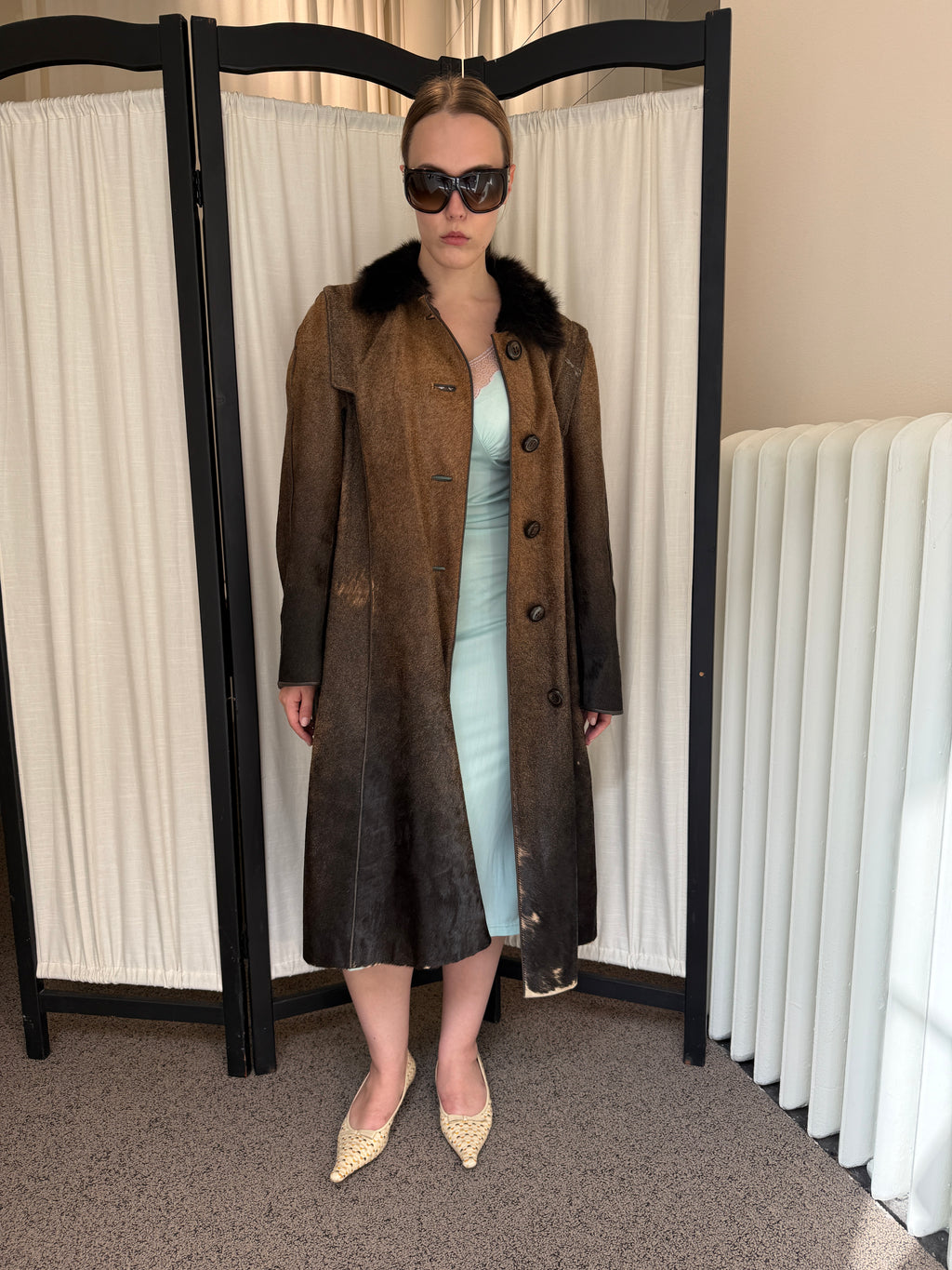 Vintage ponyhair leather coat
